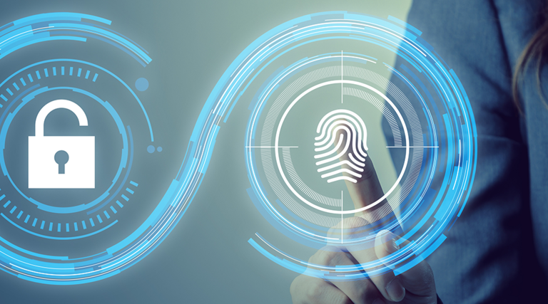 Lock and thumbprint cybersecurity