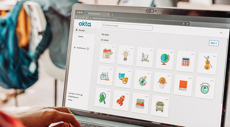 okta software on computer screen