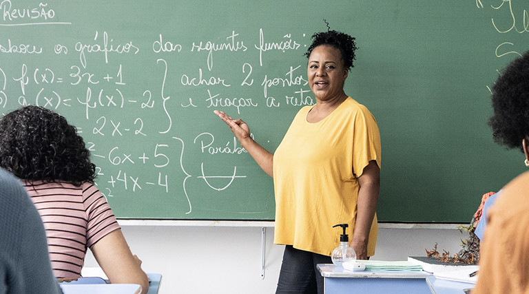 Teacher educating their students