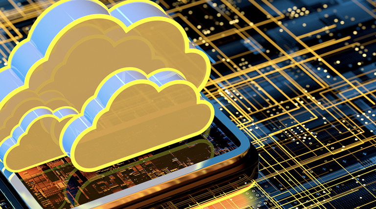 Abstract cloud computing technology concept