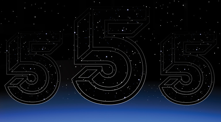 illustration of the numeral 5 in space